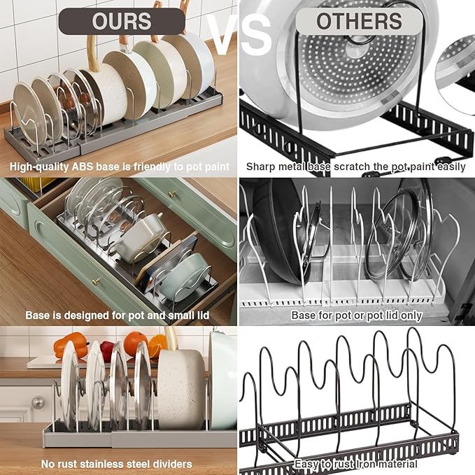 Expandable Food Storage Container Lid Organizers - Image 5