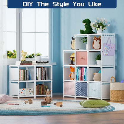 Mavivegue Book Shelf, 18 Cube Storage Organizer, DIY Bookcase, Metal Cube - Image 2