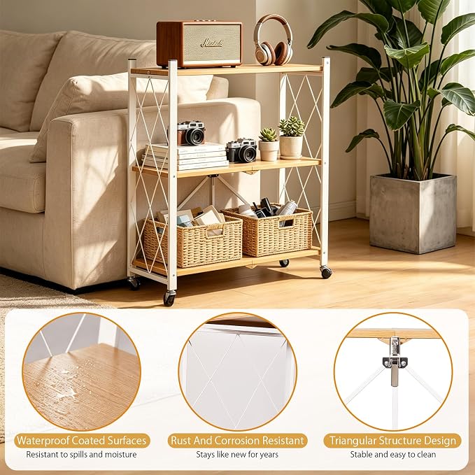 3-Tier Folding Storage Shelves - Image 3