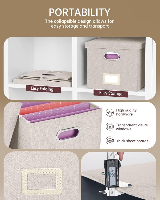 2 Pack File Storage Organizer, Document Organizer, Portable File Box - Image 3