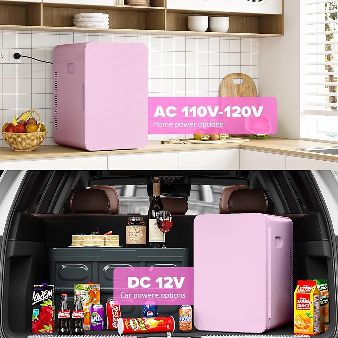 22L/30Cans Mini Fridge for Bedroom, 12v DC Portable Cooler & Warmer, Mini - Image 6