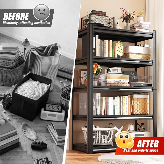 46''W Storage Shelves, Adjustable Shelving Unit, 5T Metal Garage Shelving - Image 5
