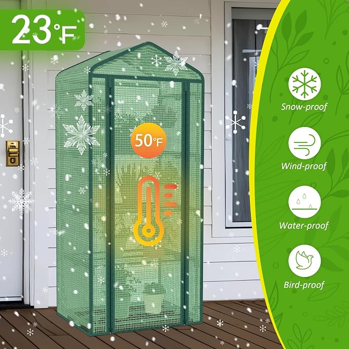 AlisisFores 4-Tier Mini Greenhouse Indoor Outdoor - Image 3