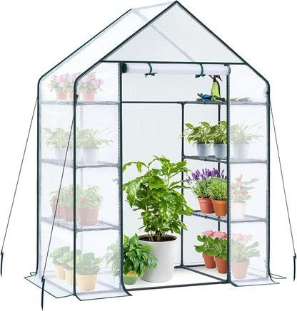 Ohuhu Small Greenhouse for Outdoors: 4 Tiers 6 Shelves Walk-in Indoor Green by Ohuhu