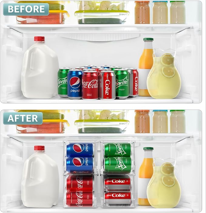 Sorbus Soda Can Organizer for Refrigerator – Stackable Can Dispenser - Image 5