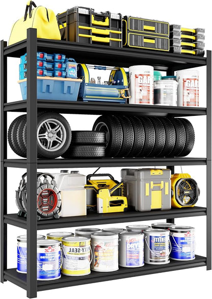 Metal Garage Shelving, Adjustable 5-Tier Heavy Duty Shelving, 3000 LBS Garage by Unknown