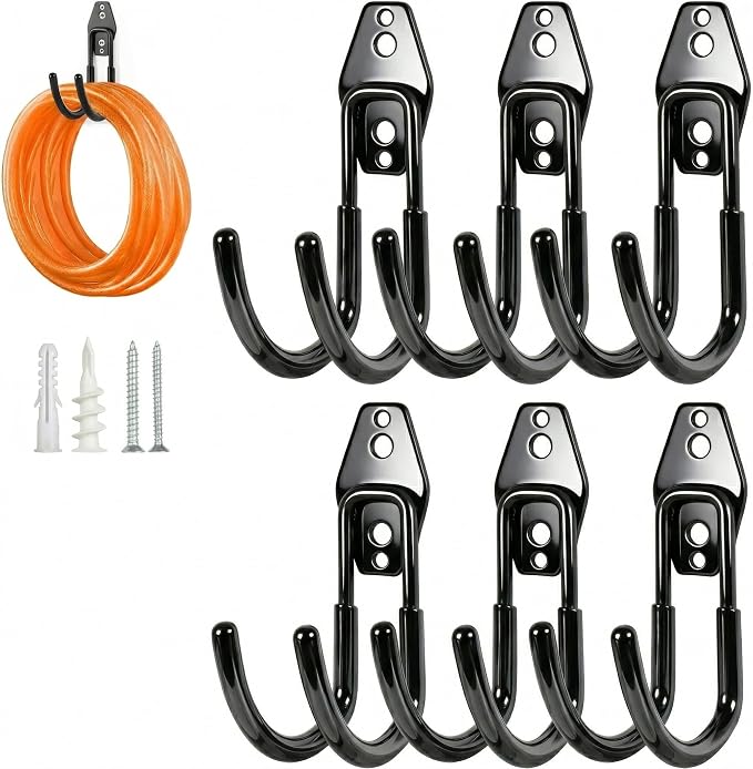 Garage Tool Hooks Wall Mount, 6 Pack Heavy Duty Storage Hooks by Unknown