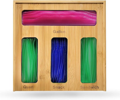 Ziplock Bag Organizer for Drawer – Bamboo Ziploc Bag Holder - Image 4