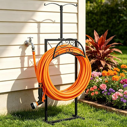 Hose Holder with Double-Ear Hooks and Free Gardening Gloves, Garden Hose Holder - Image 9