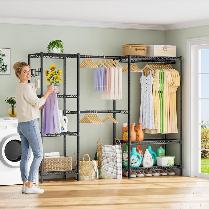 Golpart Heavy Duty Clothes Rack Metal Wardrobe - Image 9