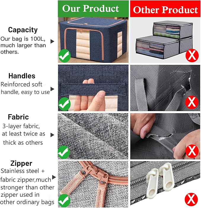 Large Storage Bags, Foldable Storage Bins - Image 4