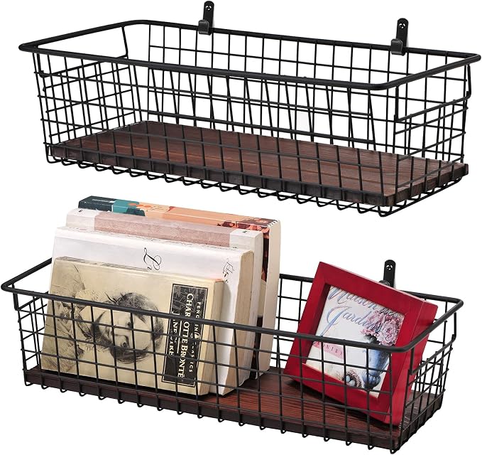 SheeChung [Extra Large Wall Storage Basket, Metal Hanging Basket, Wire by SheeChung
