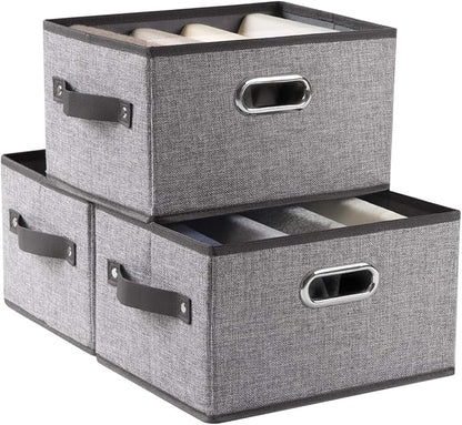 PRANDOM Fodable Storage Bins for Closet Decorative Fabric Storage Baskets Cubes by Prandom