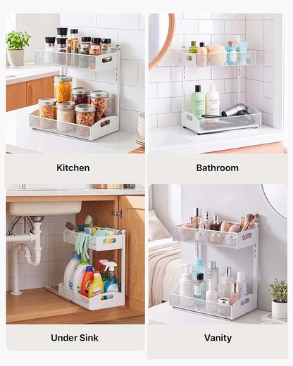 VEVOR Under Sink Organizer, 2 Pack 2-Tier Pull Out Cabinet Organizer - Image 6