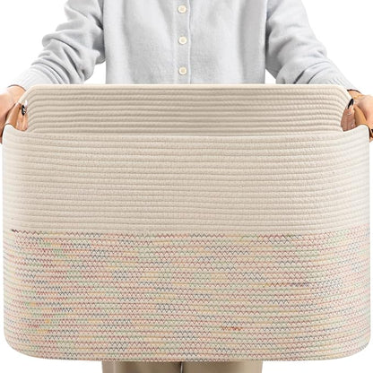 danpinera 108L Large Basket for Living Room, Boho Decorative Basket Organizing by danpinera