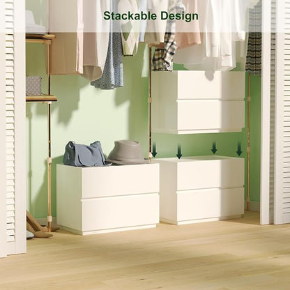 woodtalks Stackable 2 Drawer Dresser, Storage Cabinet - Image 2