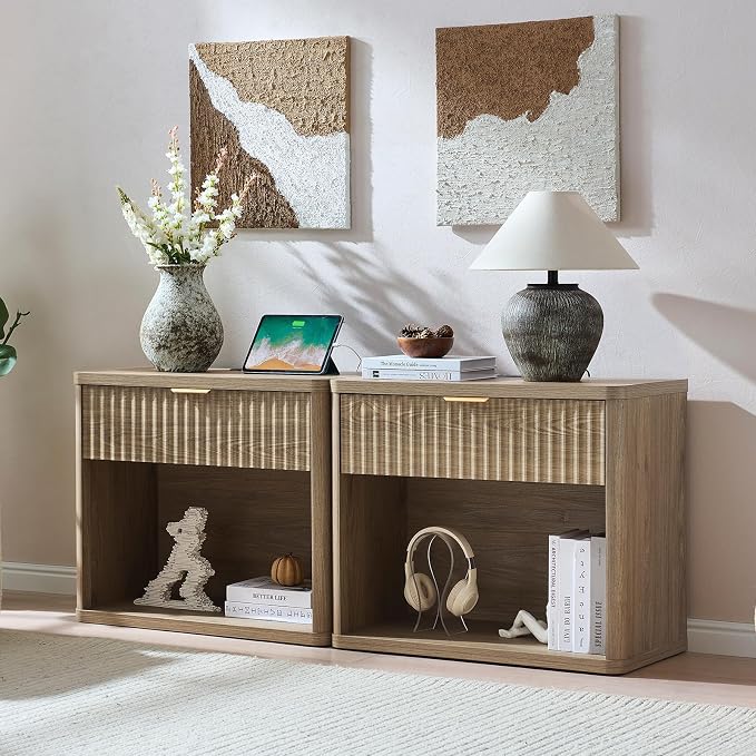 LEYAOYAO 31" Wide Fluted Nightstand - Image 7