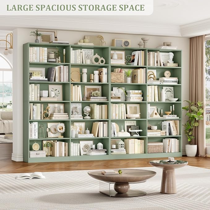FACBOTALL Bookshelf and Bookcase, 6-Tier Double Wide Bookshelves, Freestanding - Image 6