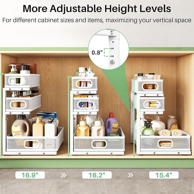 Kitstorack Under Sink Organizer, Slide out Storage Drawer Rack - Image 6