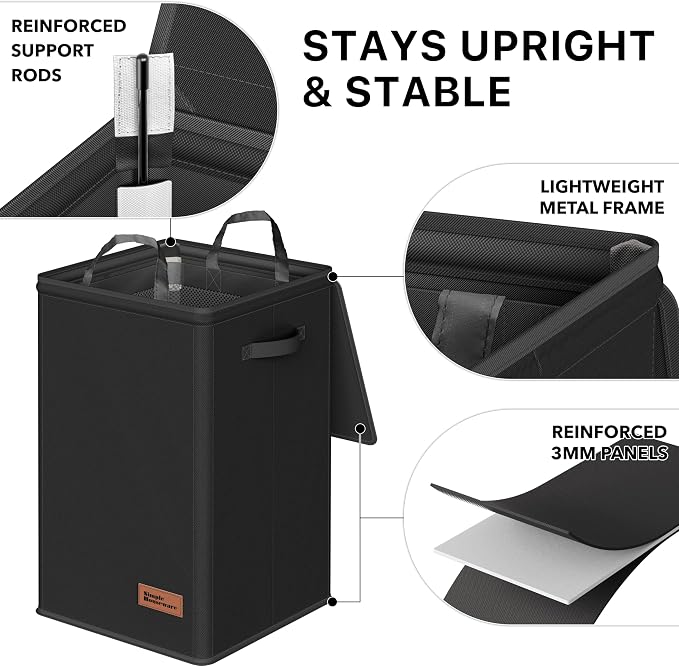Simple Houseware Foldable Laundry Hamper Basket - Image 3