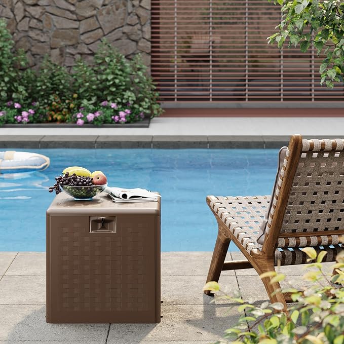 28 Gallon Outdoor Storage Box, Large Resin Deck Box - Image 6