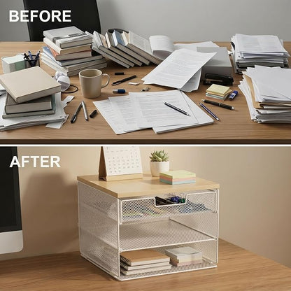 4-Tier Mesh Desk Organizer and Accessories - Image 4