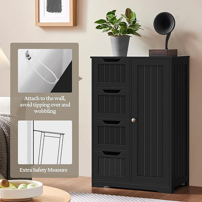 Yaheetech Wooden Bathroom Floor/Side Storage Organizer Cabinet - Image 4