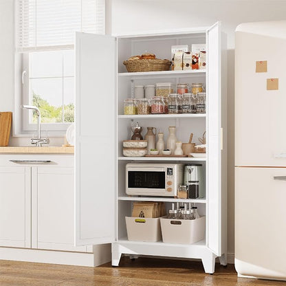 71"H Kitchen Pantry Storage Cabinet, Farmhouse Pantry Cabinet, Tree Doors - Image 2