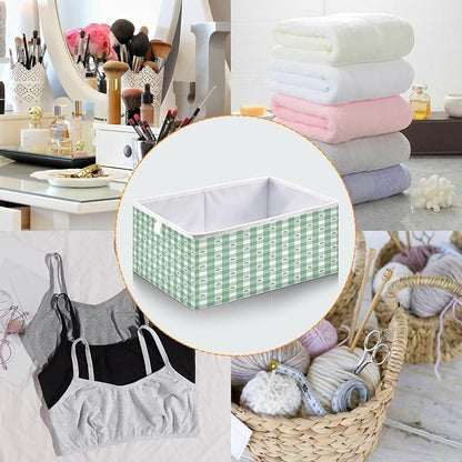 Green White Gingham Pattern Shamrocks Closet Organizers Storage Cubes Storage - Image 5