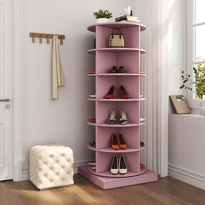 6 Tier / 7 Tier Rotating Shoe Rack Tower, Modern Free Standing 360° Revolving - Image 3
