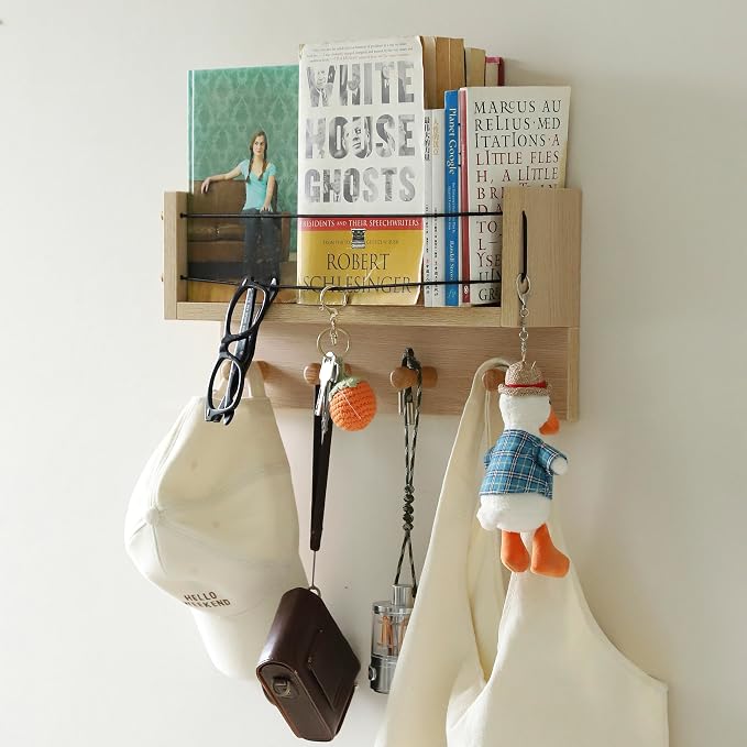 Entrance Coat Rack ，Coat Hooks, Wall-Mounted Wooden Hook Rack, Wall-Mounted - Image 6