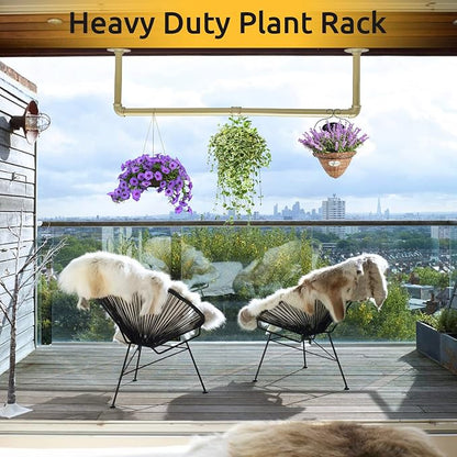36 inch Gold Industrial Pipe Clothes Rack, Pipe Garment Rack Hanging Rod Bar - Image 8