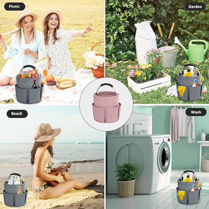 17L Cleaning Caddy with Handle, Cleaning Supplies Organizer, Foldable Storage - Image 7