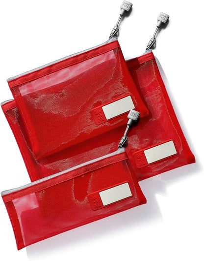 Set & Done Small Mesh Zipper Pouches – Nylon Cosmetic Bags by SETDONE