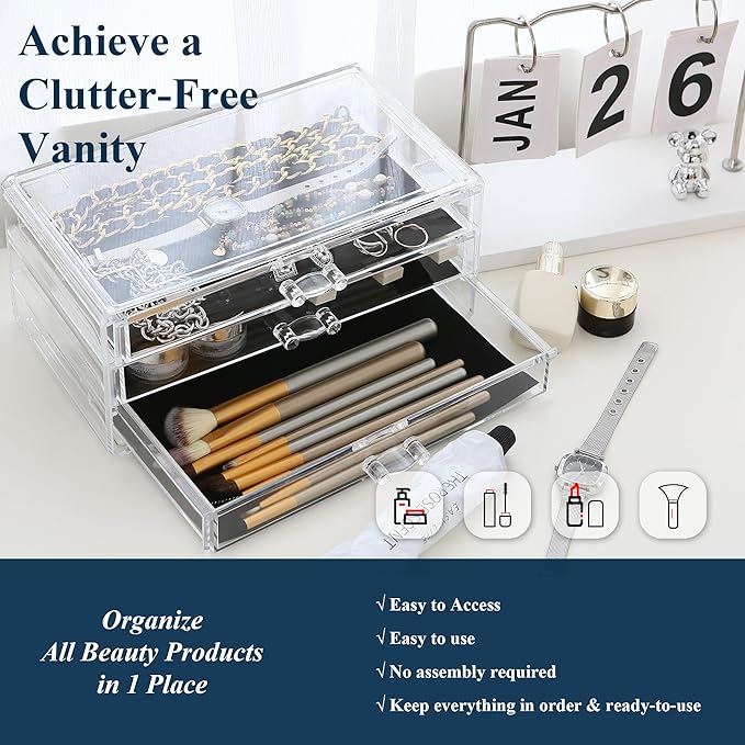 Sea Team Clear Makeup Organizer - Image 3
