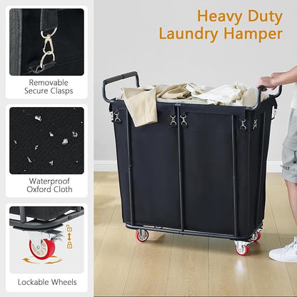 Large Laundry Hamper with Wheels, 360L Rolling Big Laundry Basket - Image 4
