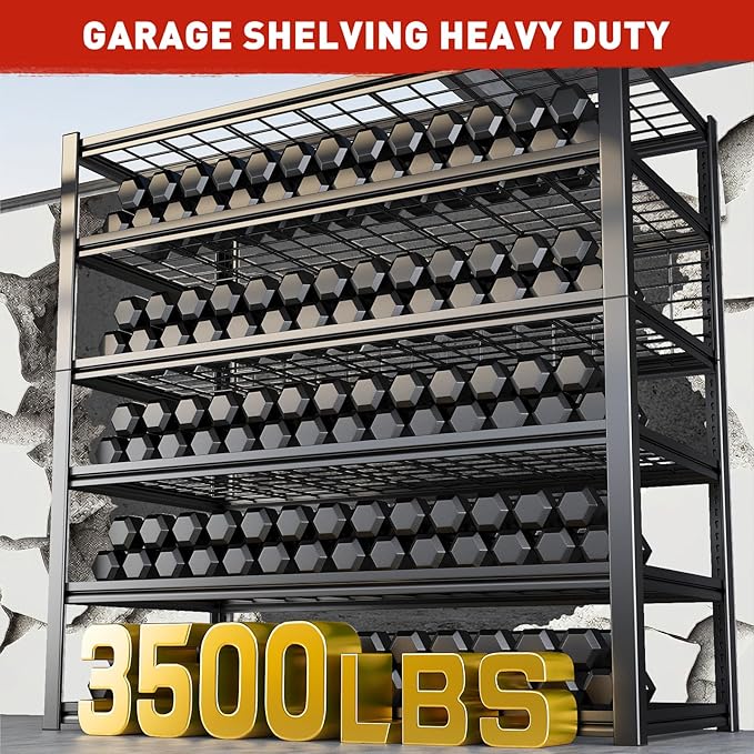 REIBII 84" H Garage Shelving, 6-Tier Storage Shelves Heavy Duty Loads 3500LBS - Image 3