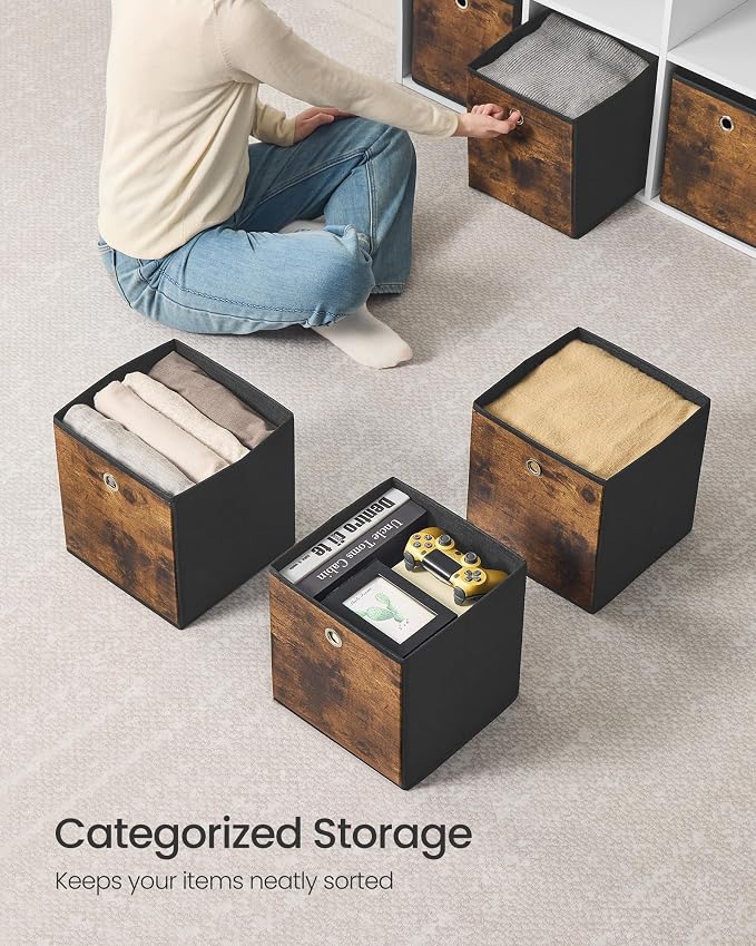 SONGMICS Storage Cubes, Foldable Fabric Storage Bins, 10.2 x 10.2 x 11 Inches - Image 4