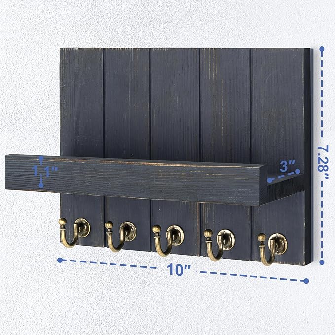 Rebee Vision Pine Wood Key Holder Wall Mount - Image 2