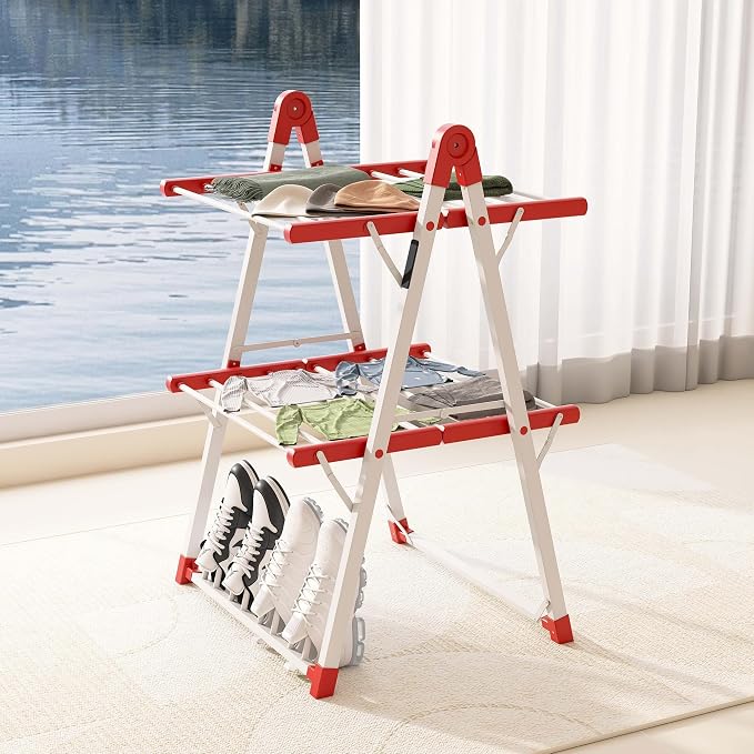 Electric Heated Clothes Drying Rack, Foldable Heated Garment Dryer - Image 2