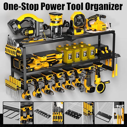 Heavy Duty Power Tool Organizer Wall Mount, Metal Tool Storage Rack Loads 320lbs - Image 3