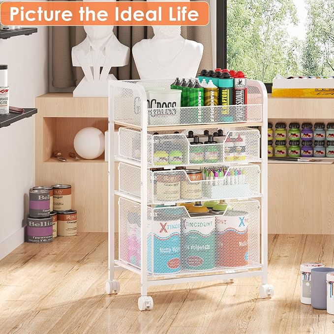 4-Tier Rolling Utility Cart - Image 8