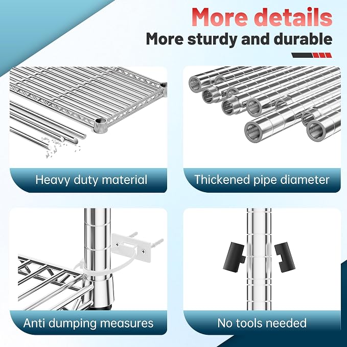 Romorgniz 6-Tier Rolling Storage Shelves - Image 7