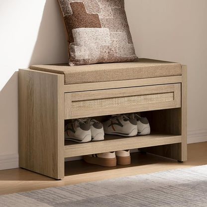 SICOTAS Rattan Shoe Bench Entryway Bench by SICOTAS
