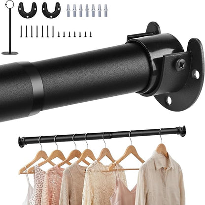 Adjustable Closet Rod for Hanging Clothes, 17-84inch Heavy Duty Metal tension by Unknown