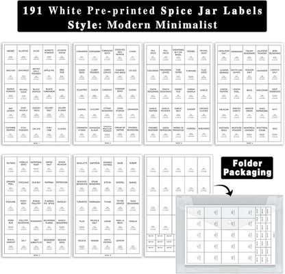 GPOVVIMX 191 Spice Jar Labels Preprinted Minimalist Stickers - Image 3