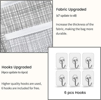 2pcs 3-pockets Large Wall Hanging Organizer Bag, Linen Fabric Door Hanging - Image 4