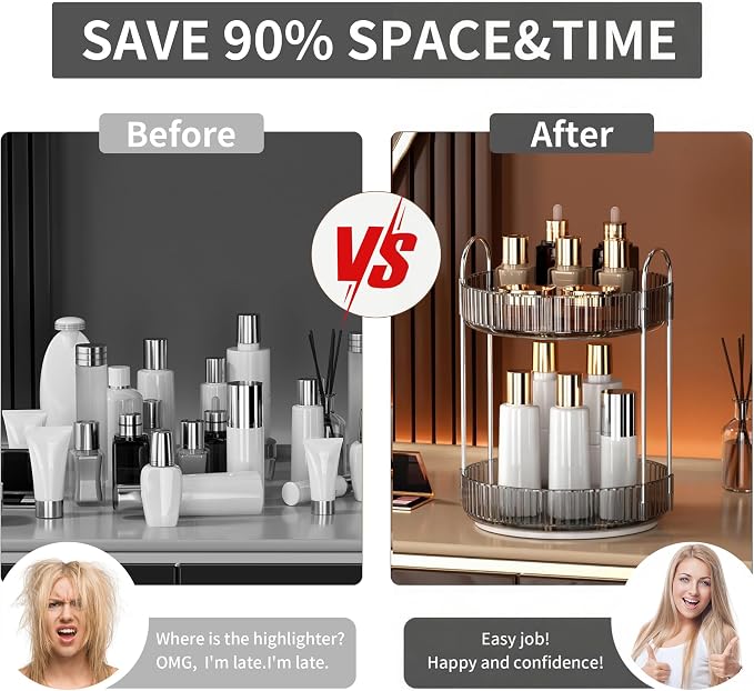 YCIA&DONE 360 Rotating Makeup Organizer and Storage - Image 8