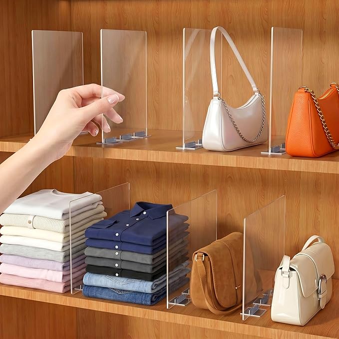 Acrylic Shelf Dividers for Closet Organization by OKPOW
