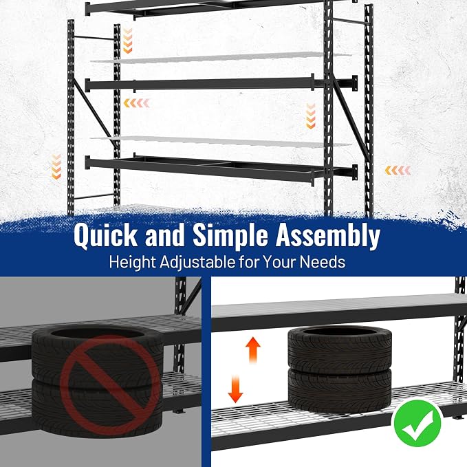 WORKPRO 77" Garage Shelving Unit, 8000LBS Heavy Duty Metal Storage Rack - Image 3
